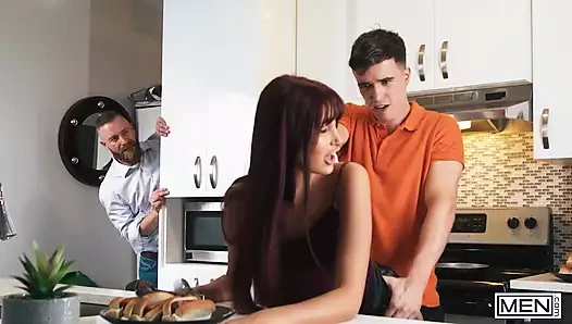Maverick Sun Fucks His Gf When Her Godfather Daddy Cakes Comes In & Asks Him To Swallow His Dick - MEN