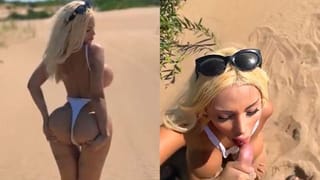 Petite Blonde with Big Ass Fucks on the Beach! OUTDOOR SEX - Lana Myers