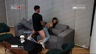 Almost Caught On Camera porn video – Curvy unfaithful Latina is caught on camera fucking her boyfriend's best friend's huge cock