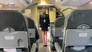 A Married Flight Attendant Fucks with Pilots during a Flight in all Holes