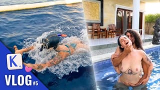 They try the Pool their own way - Hard Fuck in the Pool - Full French Scene Vlog Bali with Subtitles