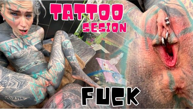 Extreme TATTOO - Skinny Girl Gets Fucked while Tattoo Sesion