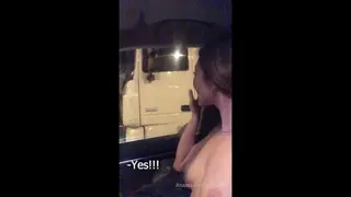 I make Truck’s Drivers Happy Showing them Boobs on the Road.