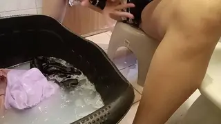 MY STAFF WHILE SHE'S DOING LAUNDRY