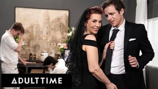 ADULT TIME - Horny Tattooed GILF Ruby Lynne CAUGHT Fucking Big Dick Stud during her Hubby's Funeral!
