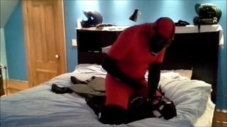 Red and Black Zentai Shoots on Defeated Frogman - Pornhub Gay