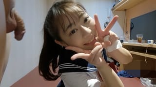 Big Eyes! Small & Cute! 147cm Gal⑨she Said, "i'll Give you a Blowjob and Drink your Cum."