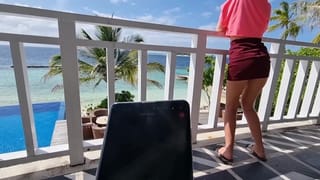 I Control her Pussy in Public with a Lovense Lush - she Moans and is Embarassed