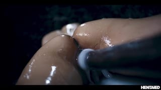 Rikako Katayama Monster Cumflation - Alien Cock Fills her up with Cum Real Life Hentai