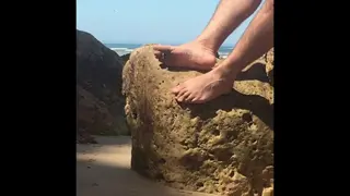 Sandy Feet - Salted Soles - Manlyfoot’s Big Male Feet in Public Southside Nudist Beach in Australia - Pornhub Gay