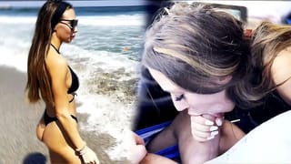 Beach Trip Ended up Swallowing Cum in the Car | Laura Quest (Full Video)