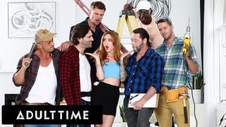 ADULT TIME - Kendra Cole Gets GANGBANGED by Construction Workers! AIRTIGHT TP AND HARDCORE DP!