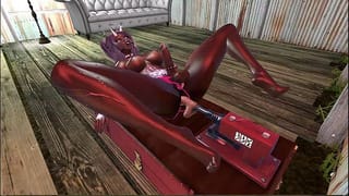 Femboy Moans on the Sex Machine, Cums with Multiple Orgasms, Ends with his Ass Gaping Wide.