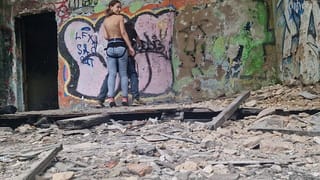 In Abandoned Building Anastasia Mistress Public Outdoor Fucked Strapon in the Ass her Slave Sasha Earth