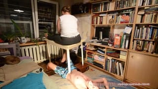 Table Leg Digging into my Restrained Slave - C4s 99449