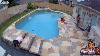 Pool Guy Watch Hot Ebony Babe make Super Hot Creamy Content for OnlyFans