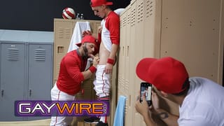 GAYWIRE - Baseball Star Tristan Hunter Gets Confronted then Fucked by his Coach in the Locker Room - Pornhub Gay