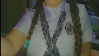 Horny Student Shy trying to Masturbate first Time with her Webcam on