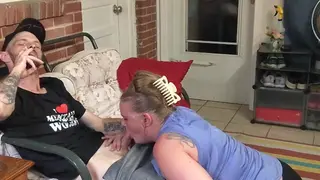 Smoking and a Blowjob for my next Door Neighbor!