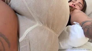 Mila Blasts your Face up Close while Wearing Tight Shorts!