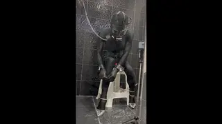 Zentai Bondage and Gas Mask