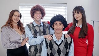 Mom Swap - Gorgeous Big Titted Milfs help their Spoiled Stepsons to get along with each other