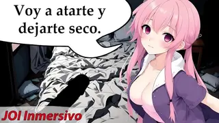 JOI Extreme, a Crazy Girl Ties you up and Fucks you Non-stop. Hentai Role-playing with Spanish Voice.