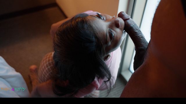 Freaky Ebony Honeydippedc Swallowing Cock and taking Backshots
