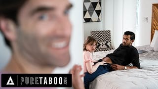 PURE TABOO Creepy Pervert Professor keeps Showing up whenever Melody Marks & her Boyfriend have Sex
