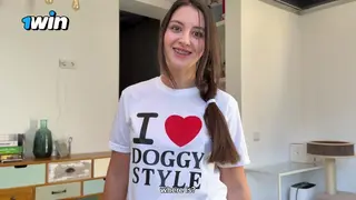 I Seduced my Step Sis when she Wearing "i Love Doggystyle" T-Shirt and Missionary Cum inside Her!
