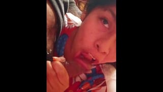 Peruvian Takes me by the Testicles and Puts them in until she Takes the Semen out of me with her Mou