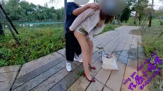 Fucked from behind by a Male College Student in the Park.