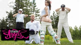 TRANS ANGELS - William Seed Passionately Kisses Emma Rose before she gives him a Sensational Blowjob