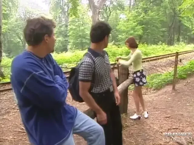 Margot, Anal Threesome in the Railway