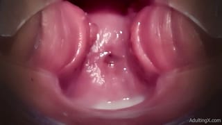 Multiple Orgasms with Speculum Cervix Wet Gaping Vagina Contractions Vibrator on Clit - Full Video