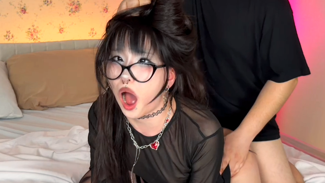 Goth Asian Teen wants first Rough Big Dick Fuck on Sex-Dater