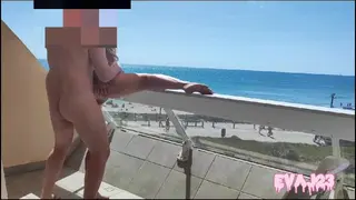 Italian Amateur - Risky Fuck on Vacation on the Terrace