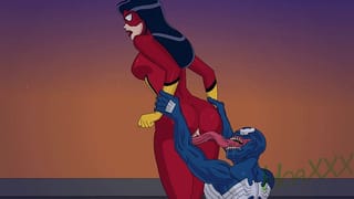 Marvel She-Venom Mary Jane Licking Spider-Woman Ass