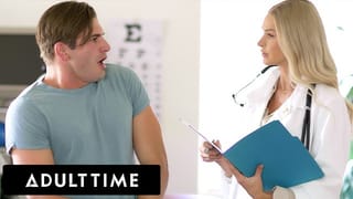 ADULT TIME - Naughty Doctor Emma Hix Sucks her Patient's Cock after Catching him Jerking Off!