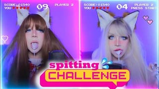 Me VS my Stepsister 💦SPITTING CHALLENGE💦 *ASMR Amy B* YouTuber Twitch Streamer