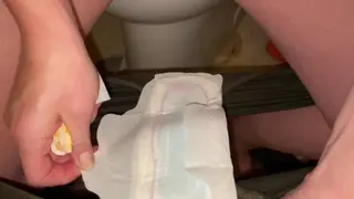 Her Morning Piss Fart Freshens the Air before she changes her Tampon and Period Pad