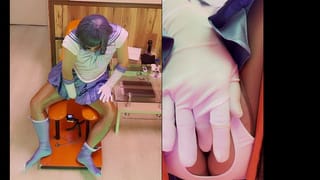 Electric Anal Plug Stimulates Sailor Mercury's Anus. Female Mask Crossdress Cosplayer