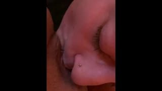 Watch me Suck her Sexy Swollen Clit up Close