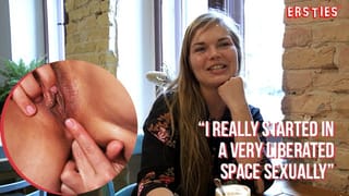 Ersties: Danish Babe Toys her Hairy Pussy with a Glass Dildo