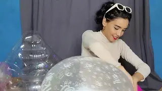 Marianna Inflates a Glass Globe with Balloons inside (full Video on C4S / MV / OF / Membersite)