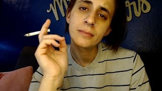 Soft Stud Lesbian Smoking Close up