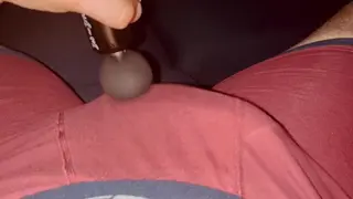 I LOSE ALL CONTROL Moaning & Body Trembling Orgasm using a Massager on my Throbbing Cock