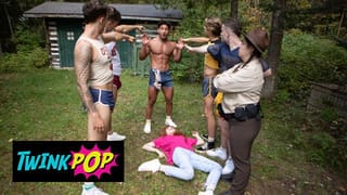 TWINKPOP - Arno Antino, Leo Louis and Marcus McNeill Find Horny Relief from Chaos with a Cabin 3some - Pornhub Gay