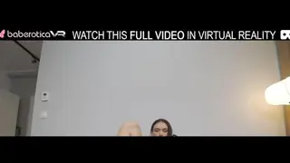 Solo Brunette Babe Vixi Rafi Plays with Huge Dildo on the Sofa in VR.