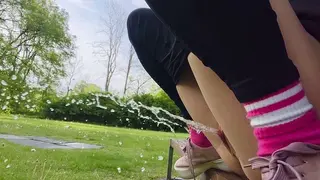 Teen Hiking, Peeing in Nature